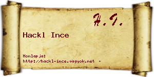 Hackl Ince névjegykártya